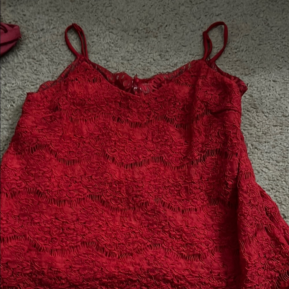 Red Lacey tank